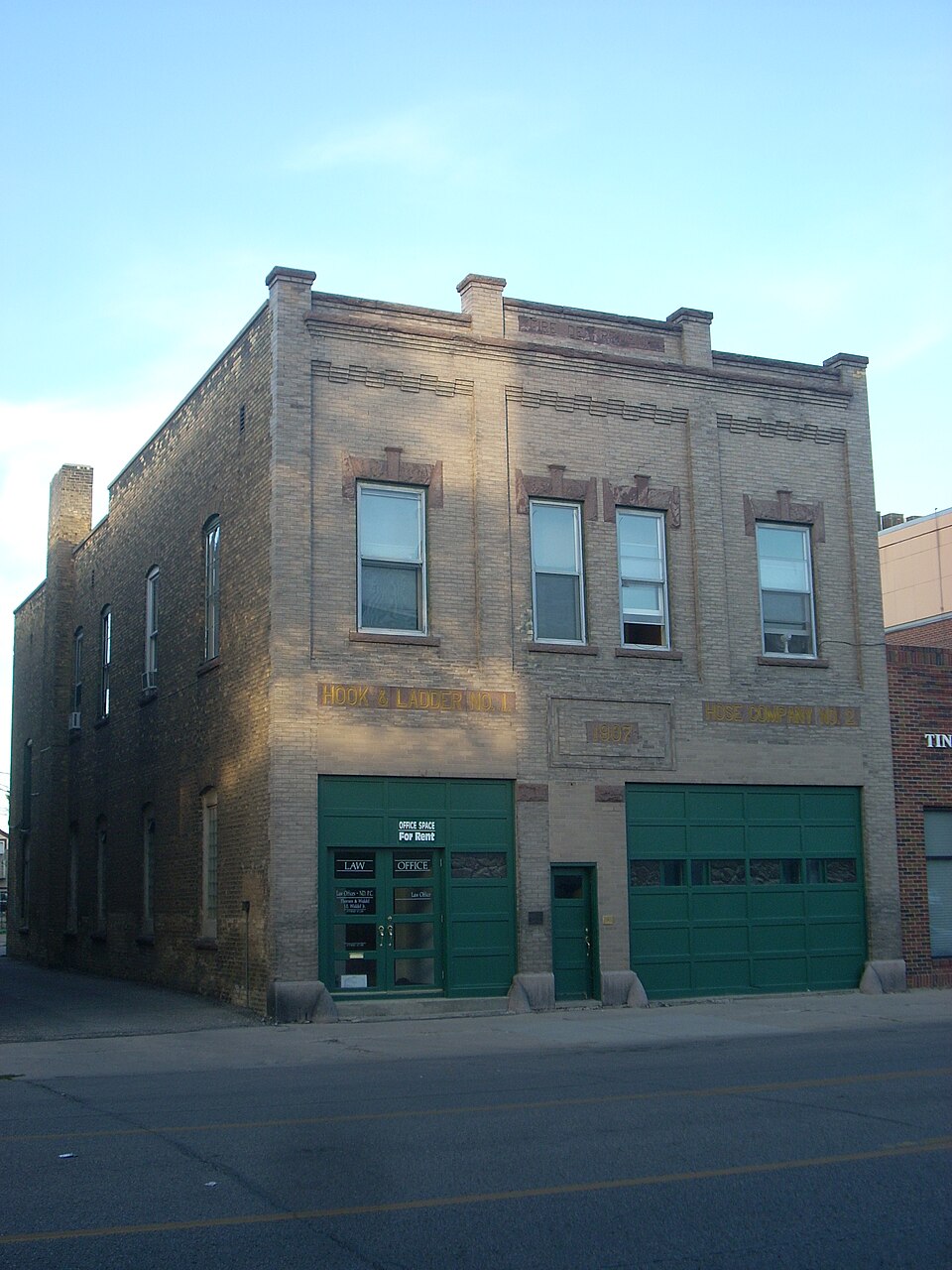 Photograph of Hook and Ladder No. 1 and Hose Co. No. 2