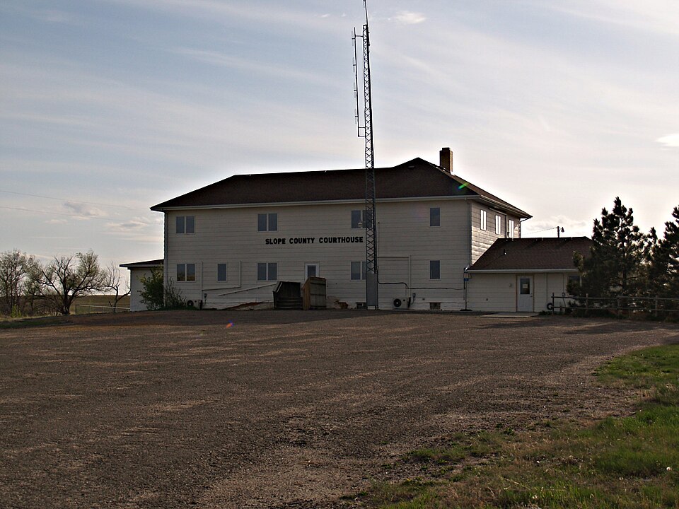 Photograph of Original Slope County Courthouse