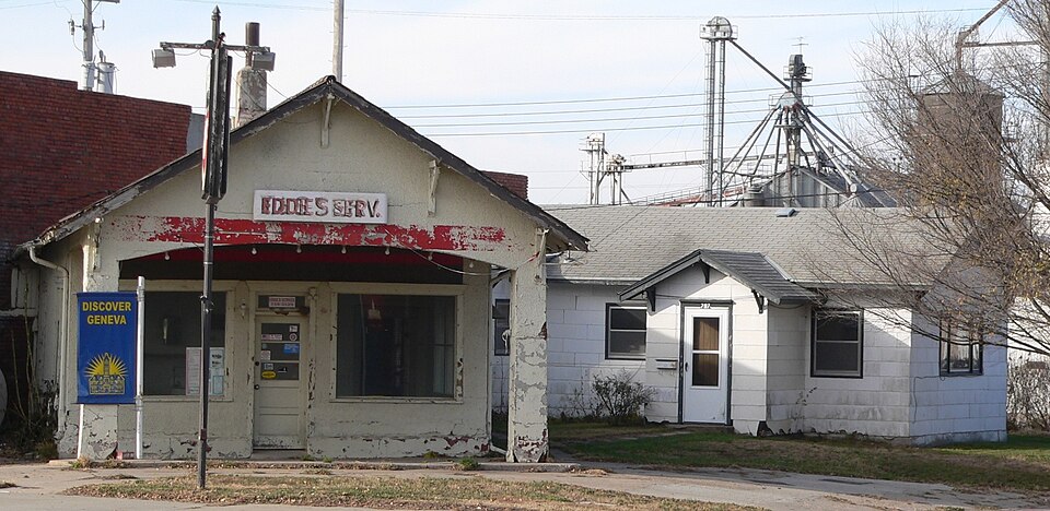 Photograph of Warner's Filling Station and House