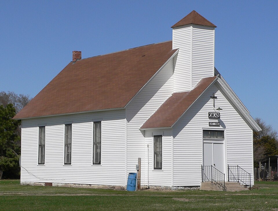 Photograph of Monroe Congregational Church and New Hope Cemetery
