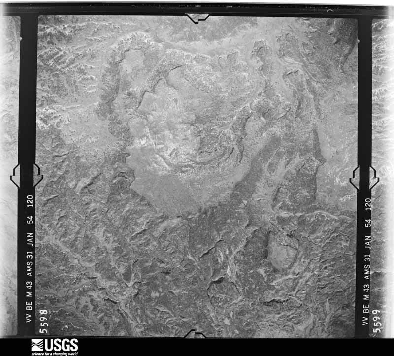 U.S. Geological Survey aerial photograph, 1954-01-31, scale 1:54000