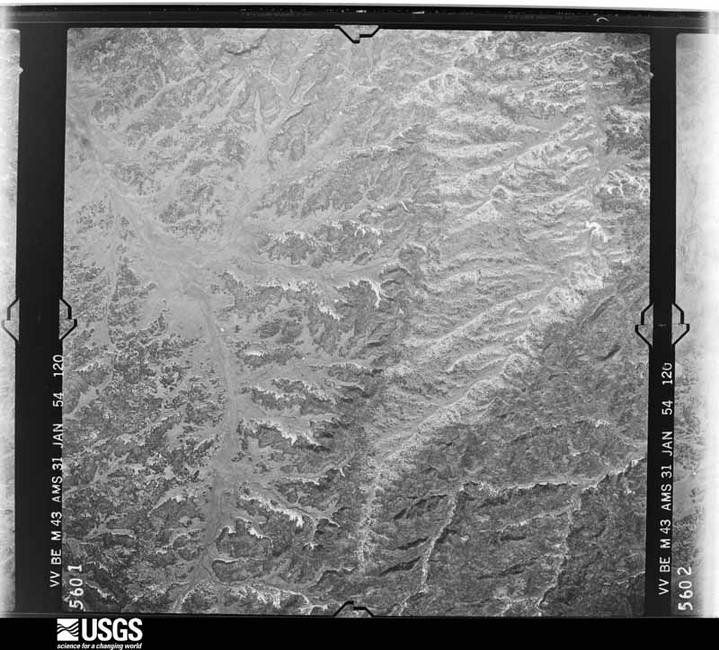 U.S. Geological Survey aerial photograph, 1954-01-31, scale 1:54000