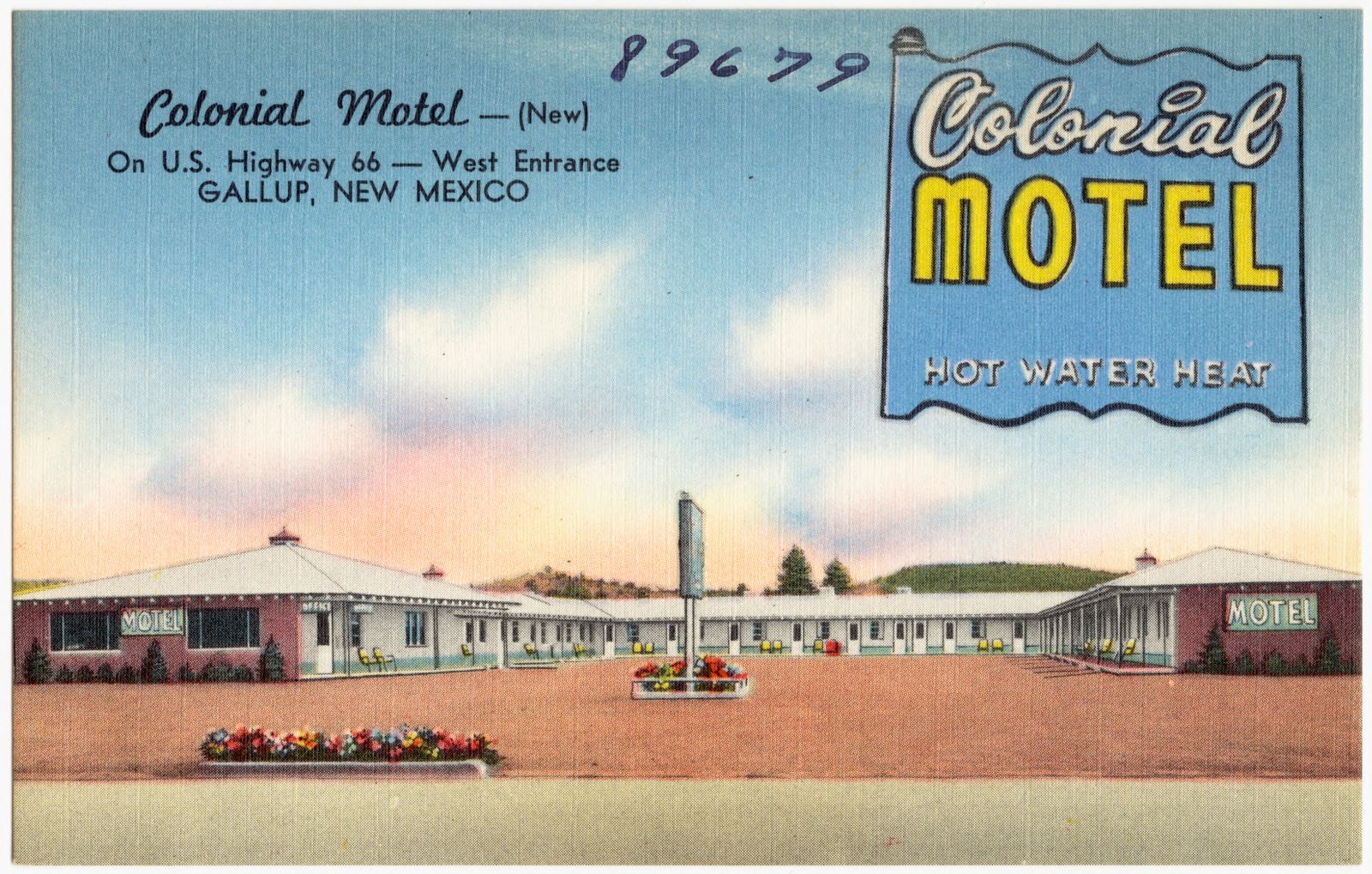 Colonial Motel -- (New), on U.S. Highway 66 -- west entrance, Boston Public Library - undated