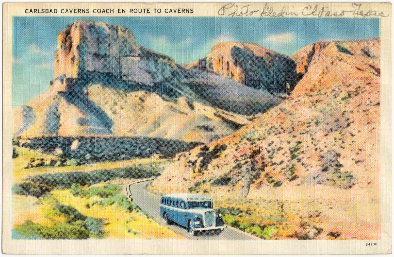 Carlsbad Caverns Coach en route to Caverns, Boston Public Library - undated