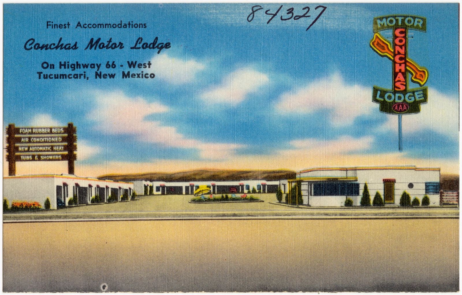 Conchas Motor Lodge, on Highway 66 - West, Tucumcari, New Mexico, Boston Public Library - undated