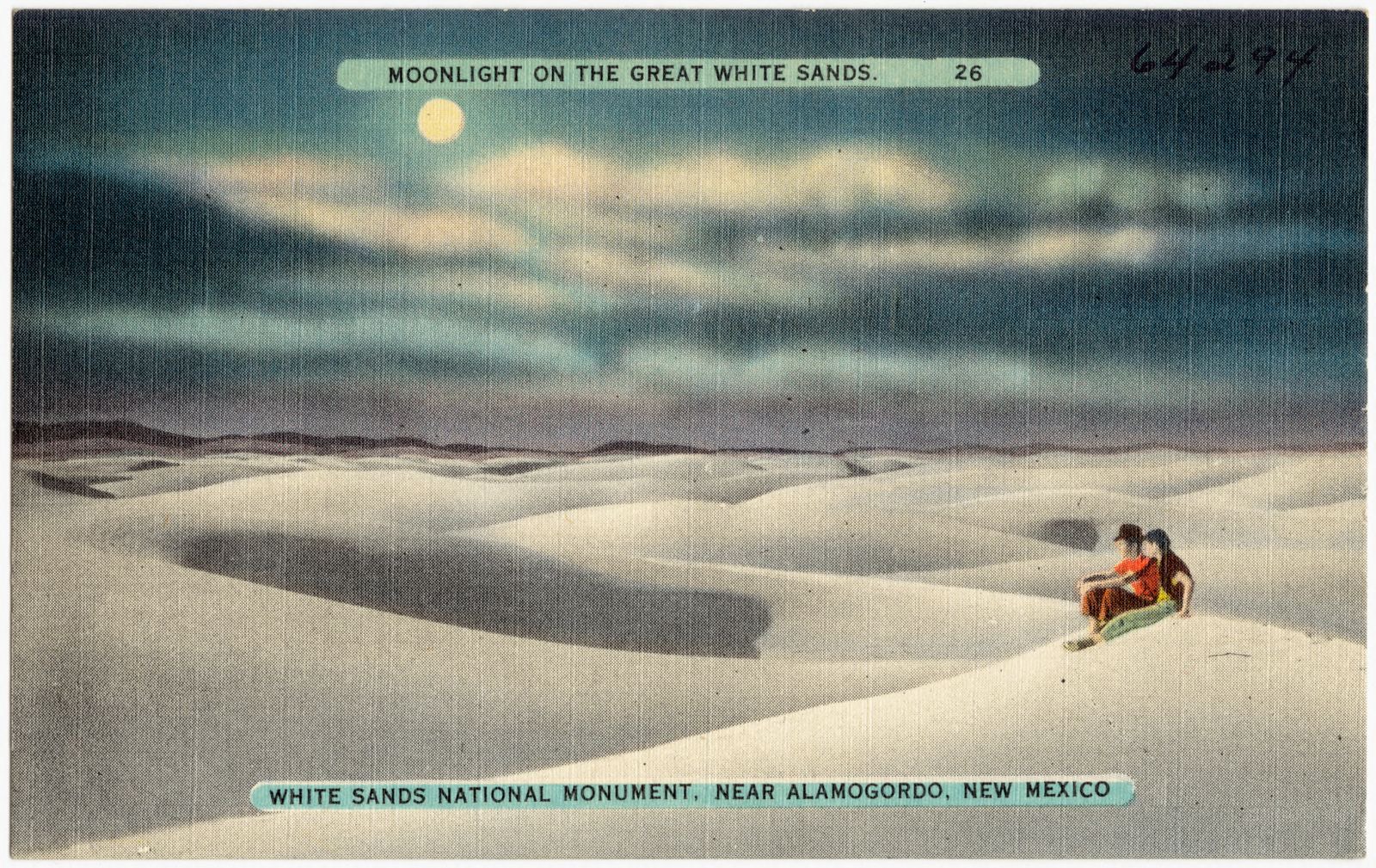 Moonlight on the great white sands. White Sands National Monument, near Alamogordo, New Mexico, Boston Public Library - undated