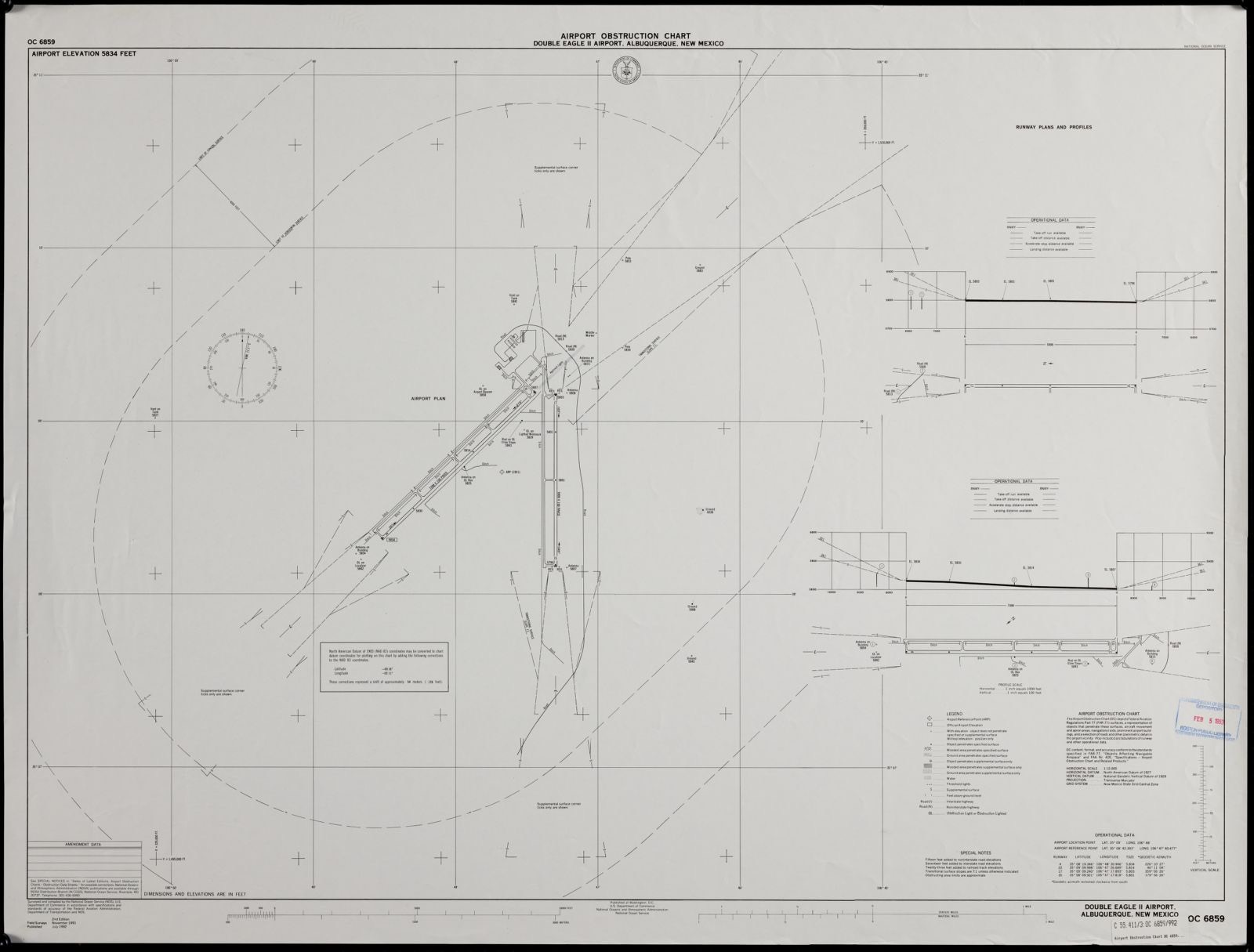 Airport obstruction chart, OC 6859, Double Eagle II Airport, Albuquerque, New Mexico, Boston Public Library - undated