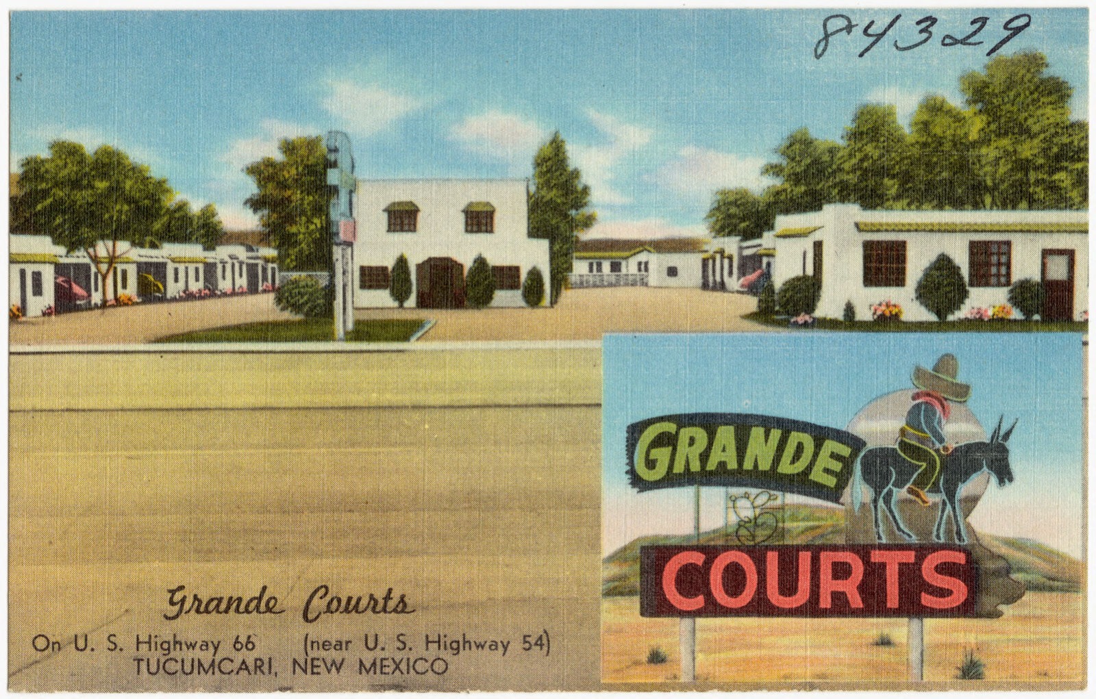 Grande Courts, on U.S. Highway 66 (near U.S. Highway 54), Tucumcari, New Mexico, Boston Public Library - undated