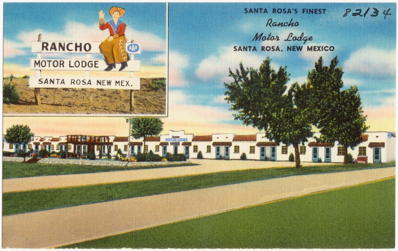 Rancho Motor Lodge, Santa Rosa, New Mexico. Santa Rosa's finest, Boston Public Library - undated