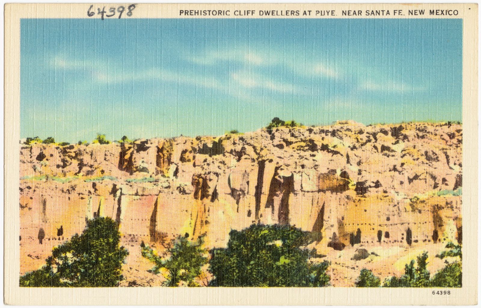 Prehistoric cliff dwellers at Puye, near Santa Fe, New Mexico, Boston Public Library - undated