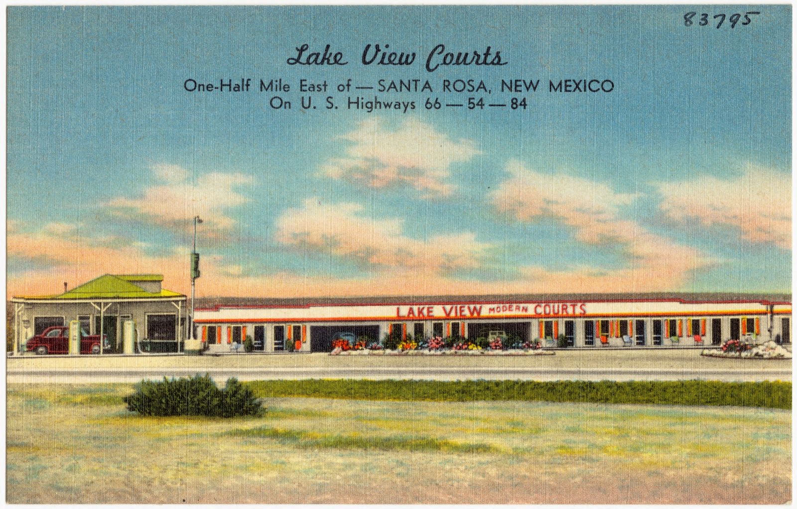 Lake View Courts, one-half mile east of -- Santa Rosa, New Mexico. On U.S. Highways 66 -- 54 -- 84, Boston Public Library - undated