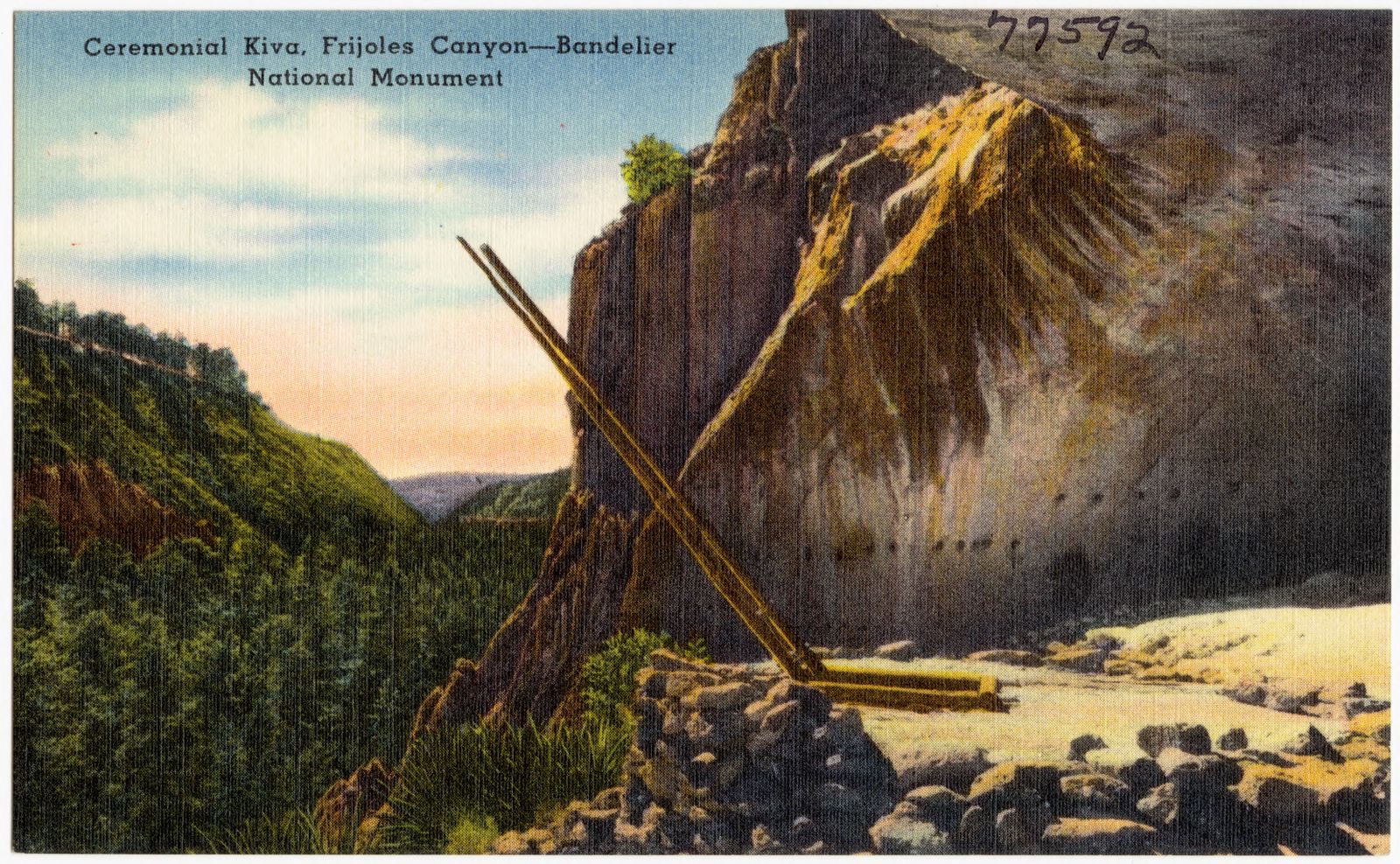 Ceremonial kiva, Frijoles Canyon -- Bandelier National Monument, Boston Public Library - undated
