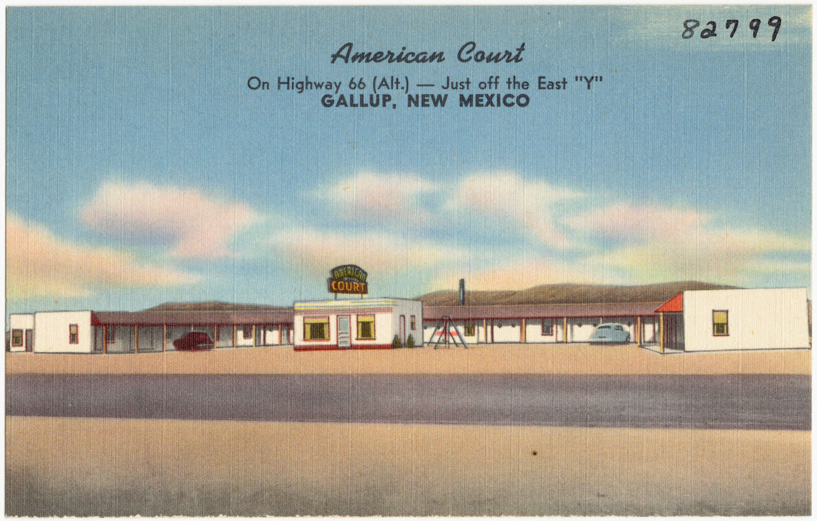 American Court, on Highway 66 (Alt.) -- Just off the east "Y", Gallup, New Mexico, Boston Public Library - undated