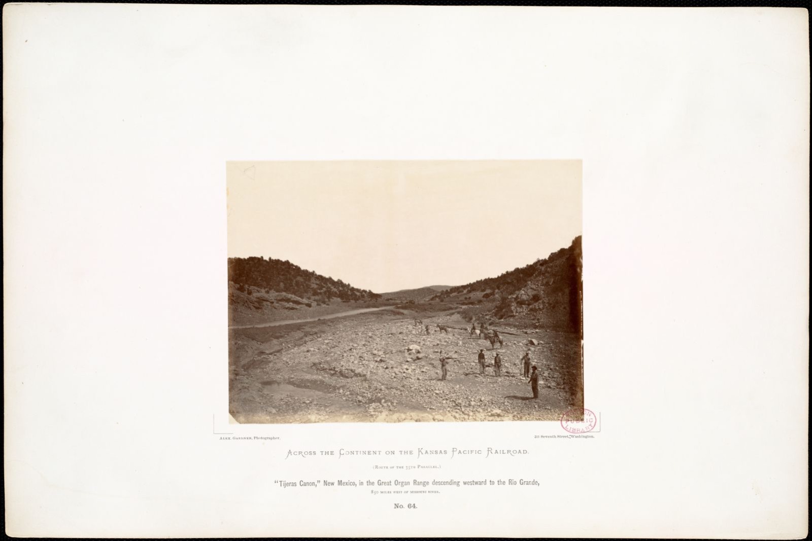 "Tijeras Canon," New Mexico, in the Great Organ Range descending westward to the Rio Grande, 850 miles west of Missouri River., Boston Public Library - undated