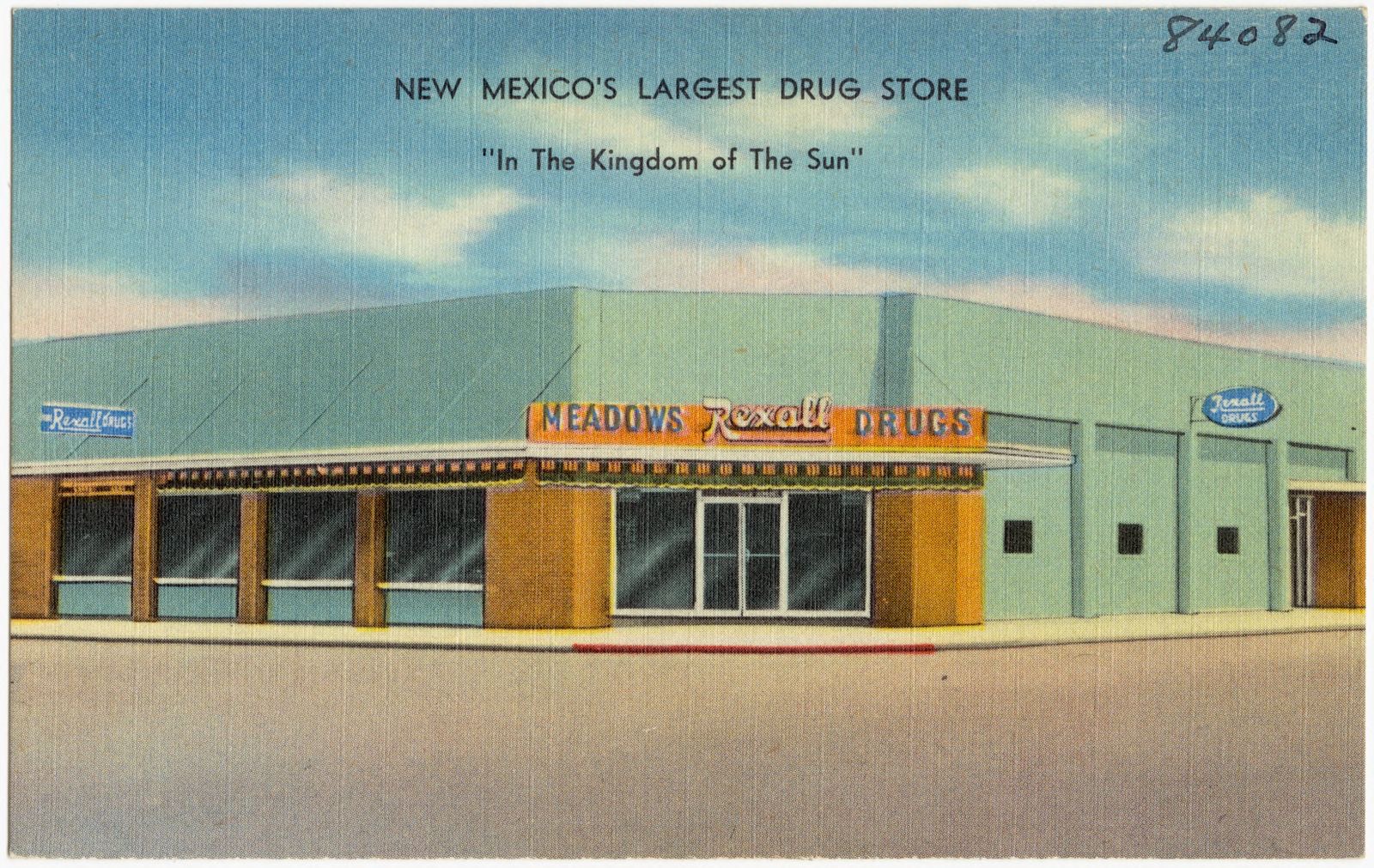 Meadows Rexall Drugs, New Mexico's largest drug store, "In the Kingdom of the Sun", Boston Public Library - undated