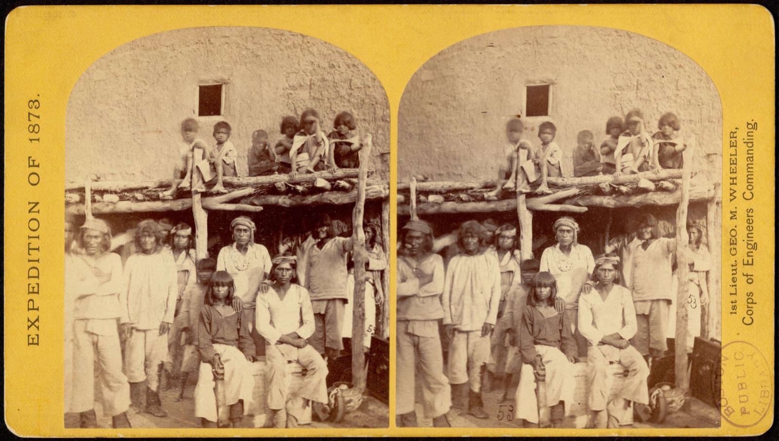 Group of Zuni Indian "Braves," at their Pueblo, N.M., Boston Public Library - undated