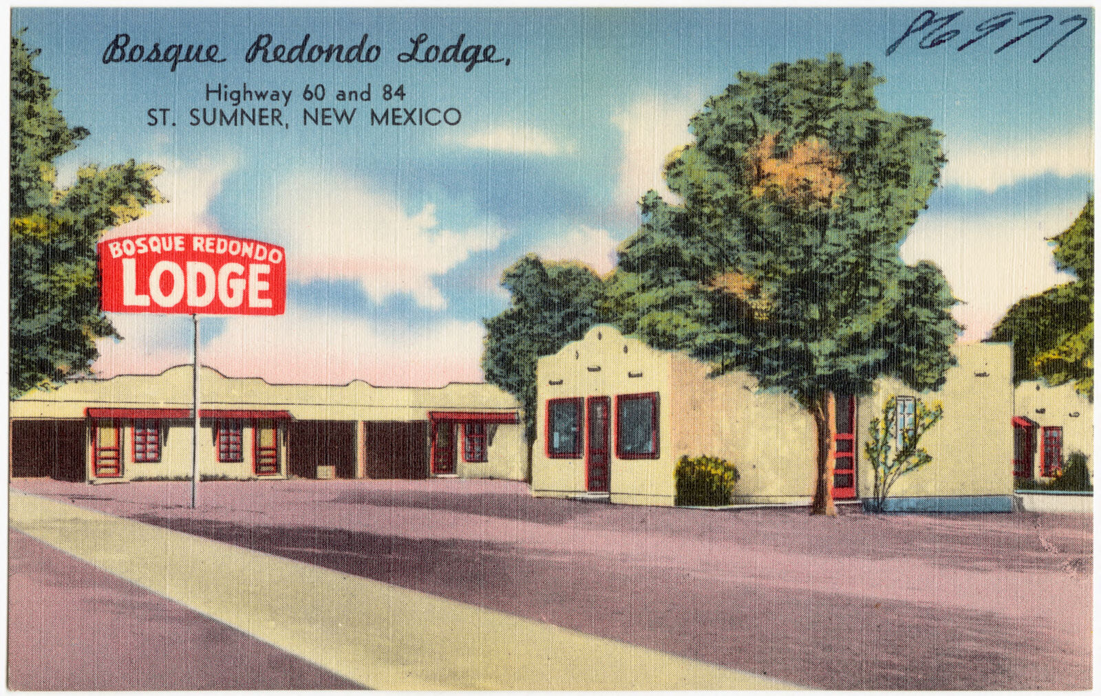 Bosque Redondo Lodge, Highway 60 and 84, St. [sic] Sumner, New Mexico, Boston Public Library - undated