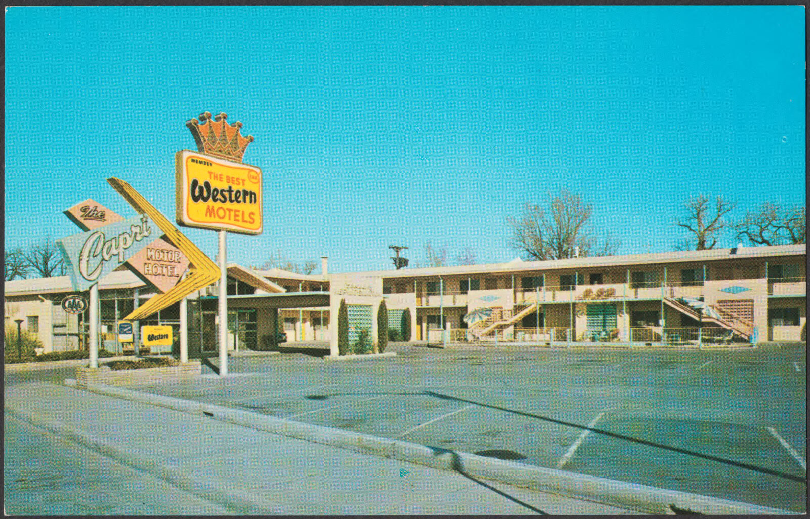 Capri City Center Motor Hotel, 12th & Central West, Albuquerque, N. Mex., downtown near Old Town, Boston Public Library - undated