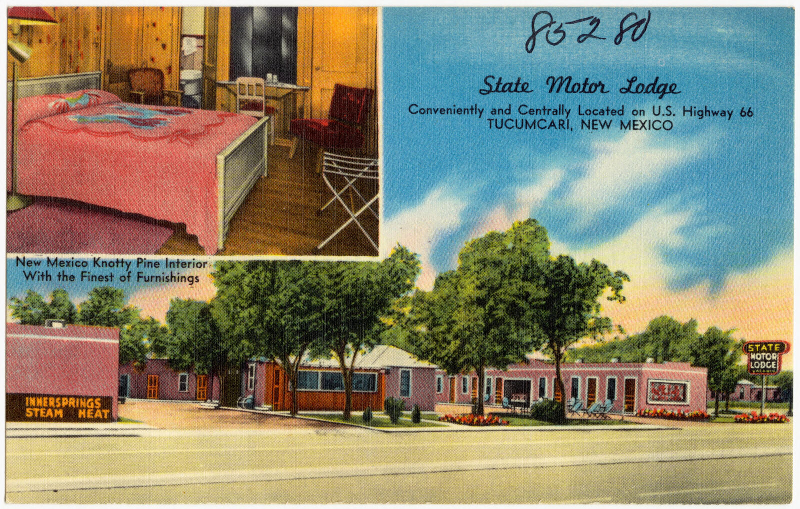 State Motor Lodge, conveniently and centrally located on U.S. Highway 66, Tucumcari, New Mexico, Boston Public Library - undated