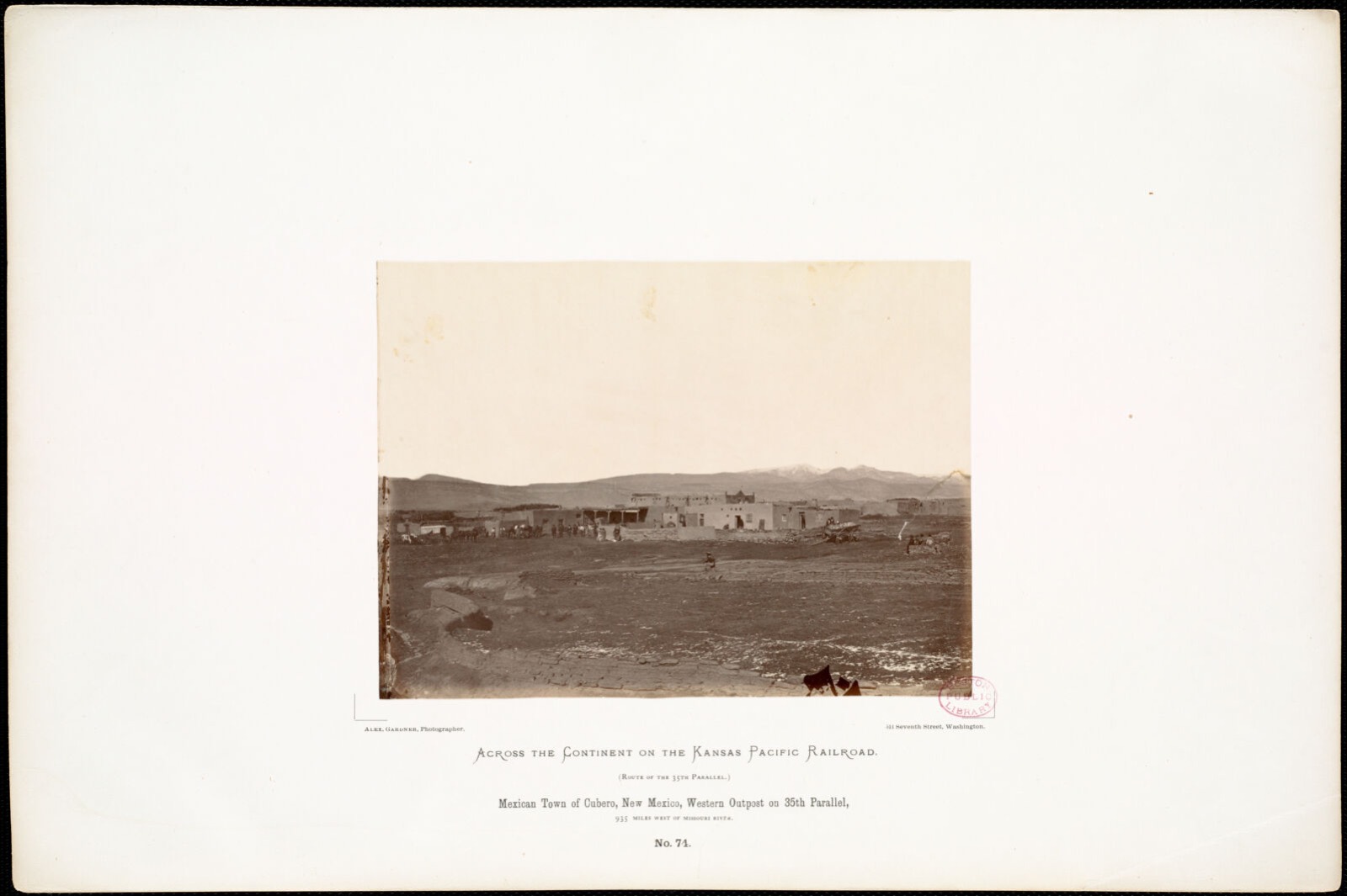 Mexican town of Cubero, New Mexico, Western Outpost on 35th Parallel, 935 miles west of Missouri River., Boston Public Library - undated