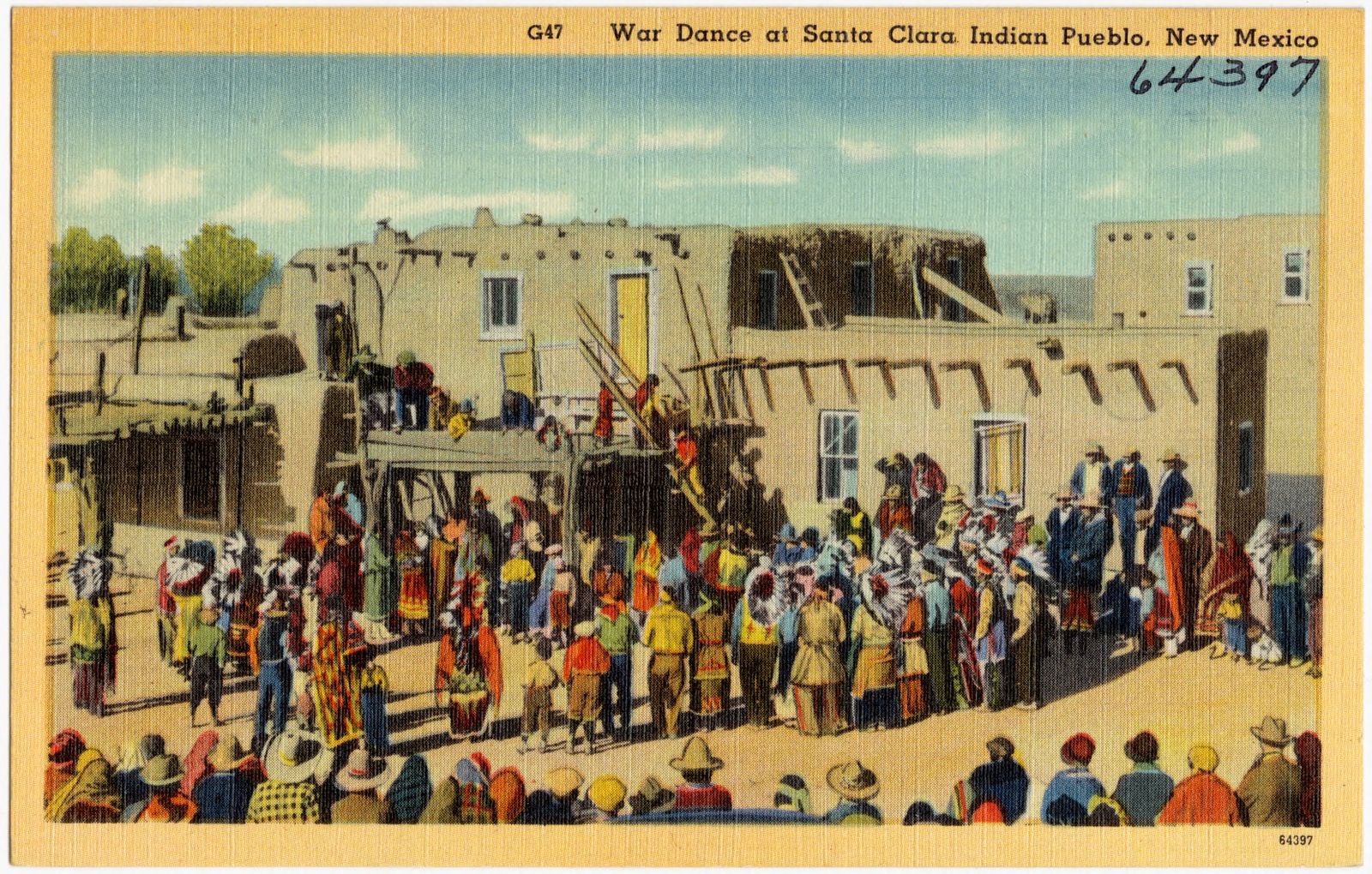 War dance at Santa Clara Indian Pueblo, New Mexico, Boston Public Library - undated