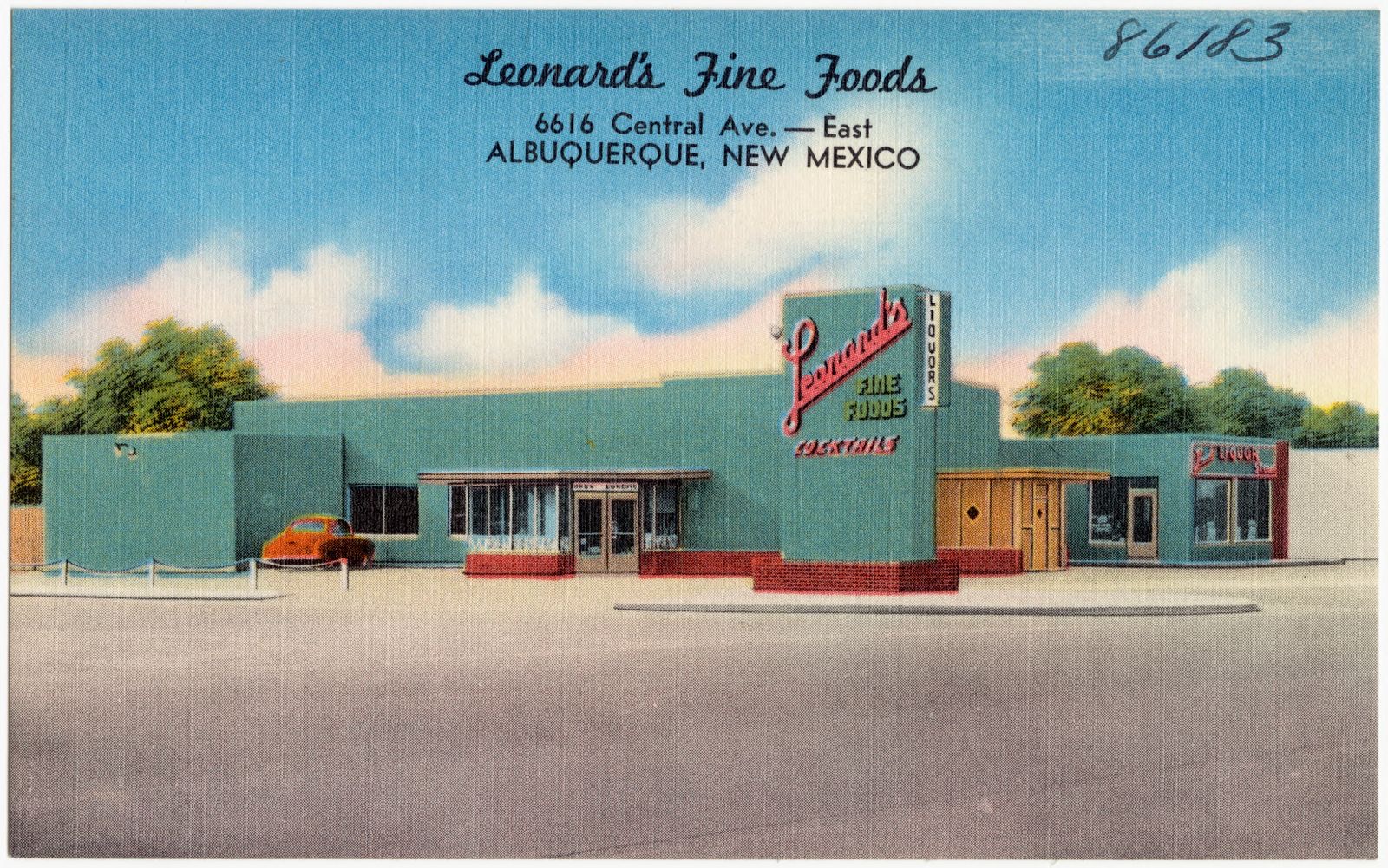 Leonard's Fine Foods, 6616 Central Ave. -- East, Albuquerque, New Mexico, Boston Public Library - undated