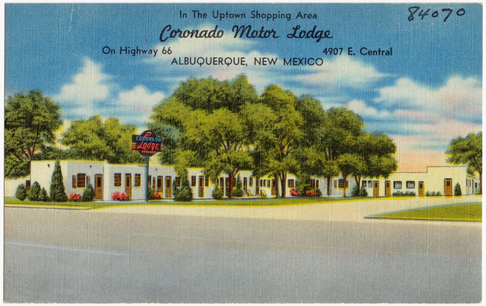 Coronado Motor Lodge, on Highway 66, 4907 E. Central, Albuquerque, New Mexico, Boston Public Library - undated