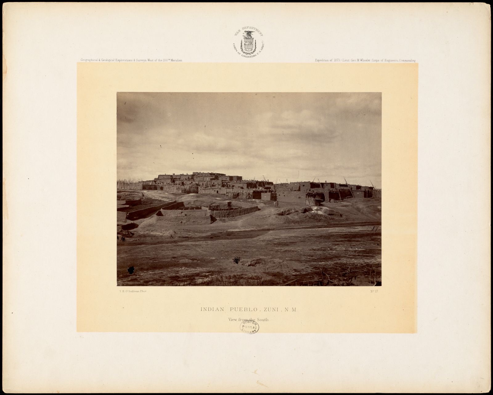 Indian pueblo, Zuni, N.M. View from the south side, Boston Public Library - undated