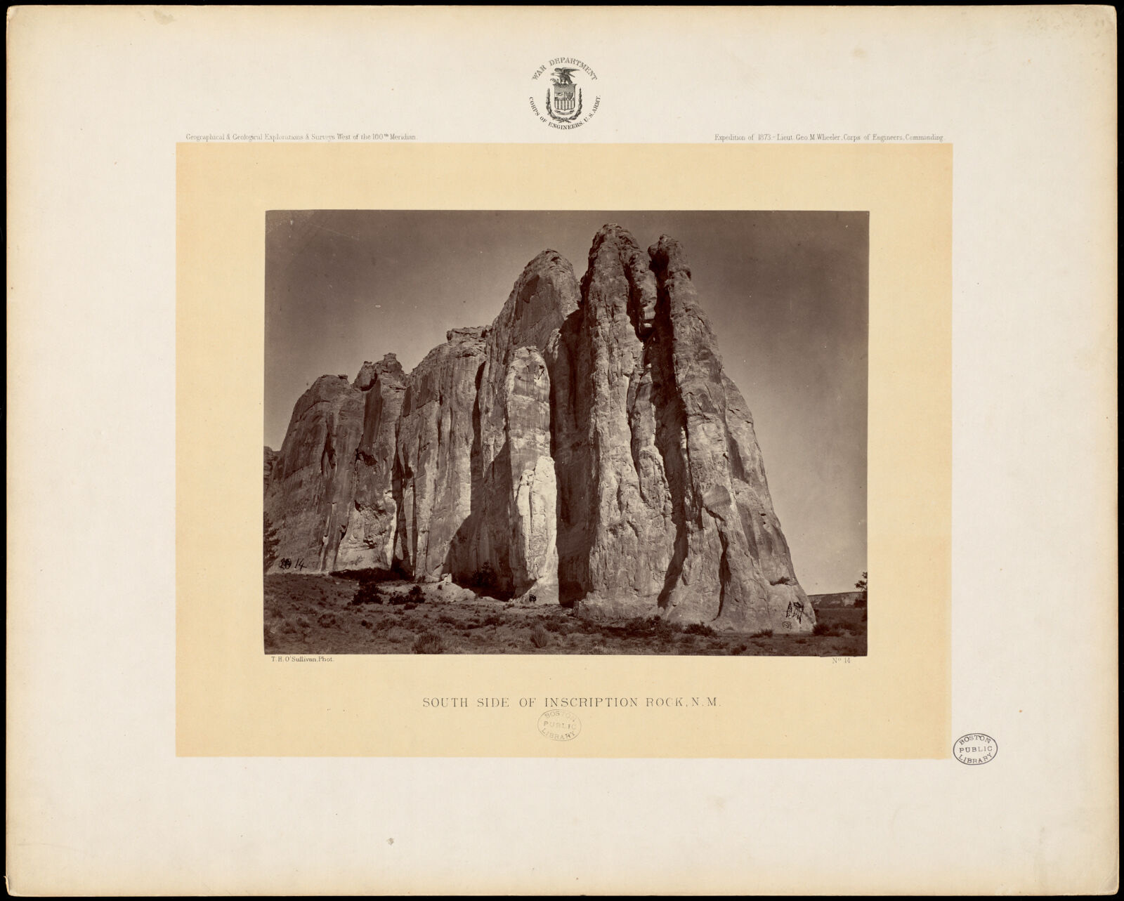 South side of Inscription Rock, N.M., Boston Public Library - undated