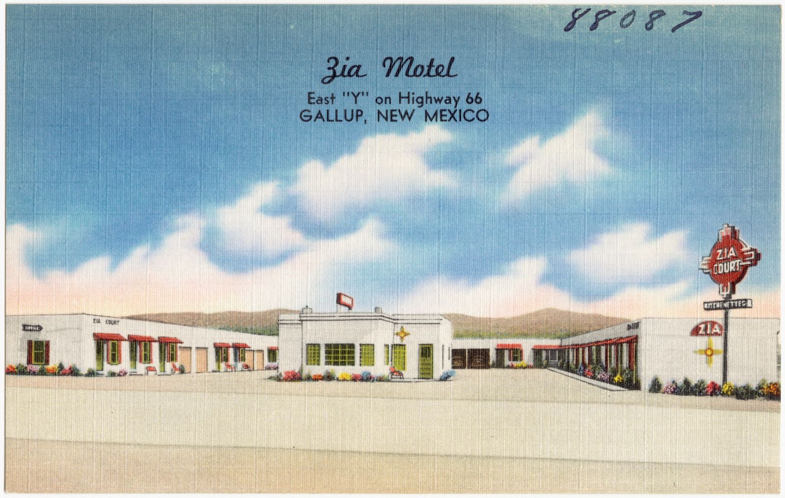 Zia Motel, east "Y" on Highway 66, Gallup, New Mexico, Boston Public Library - undated