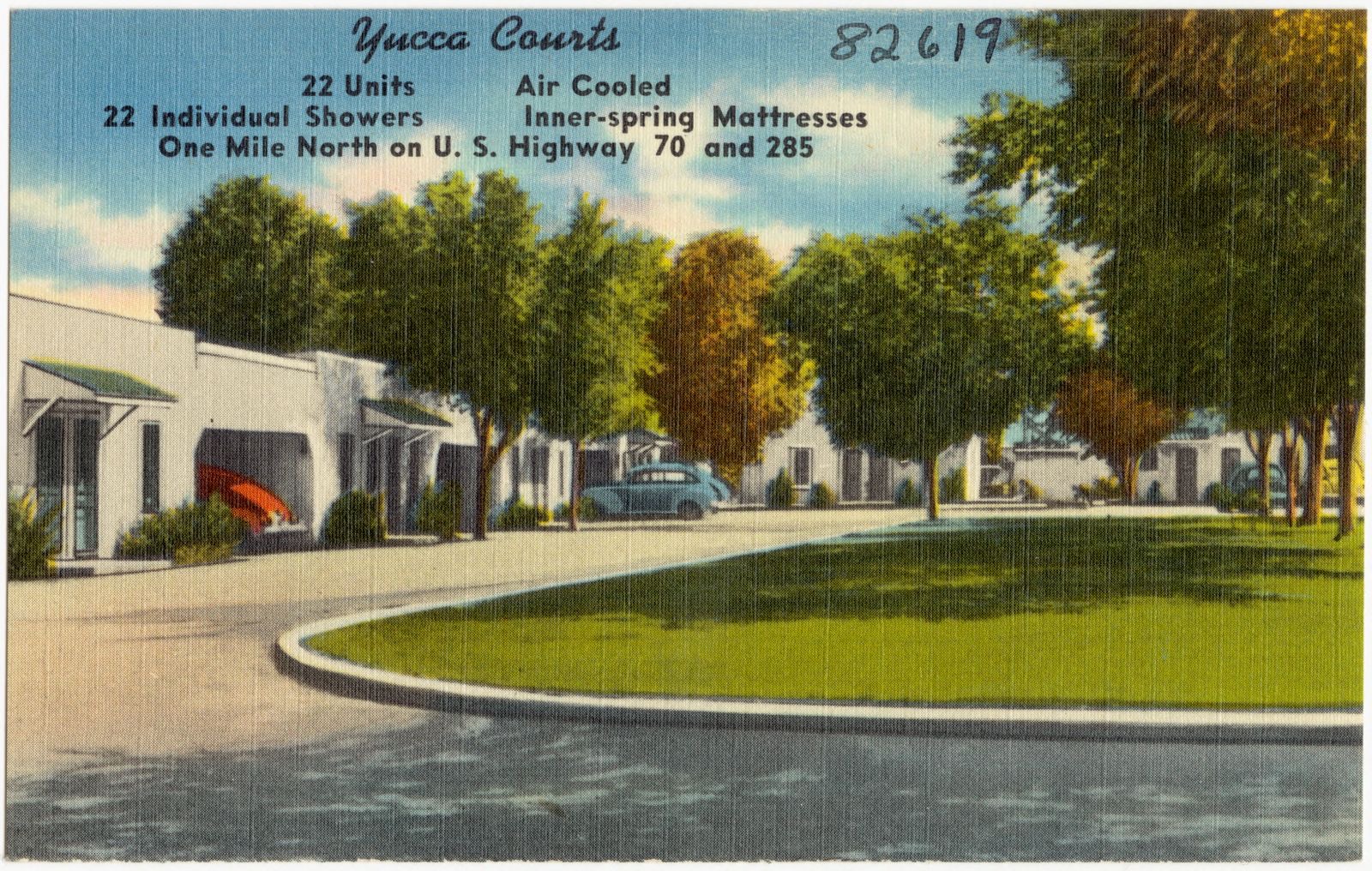 Yucca Courts, one mile north on U.S. Highway 70 and 285, Boston Public Library - undated