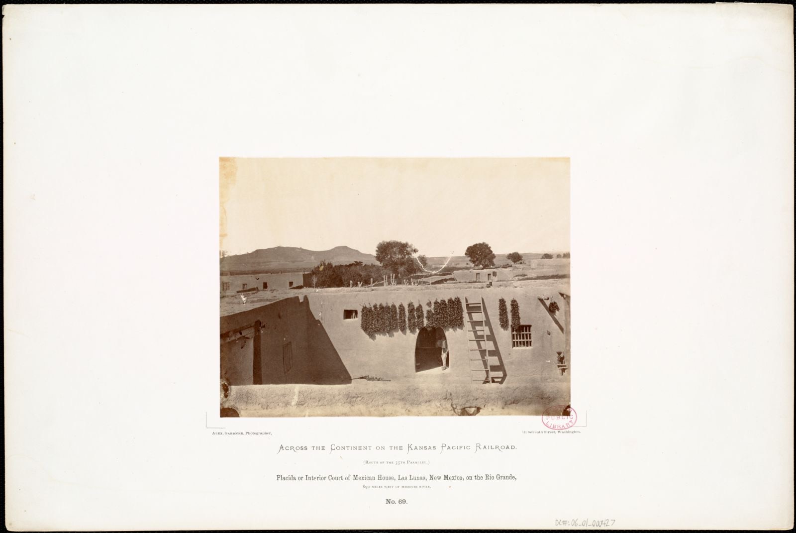 Placida or Interior Court of Mexican House, Las Lunas, New Mexico, on the Rio Grande, 890 miles west of Missouri River., Boston Public Library - undated