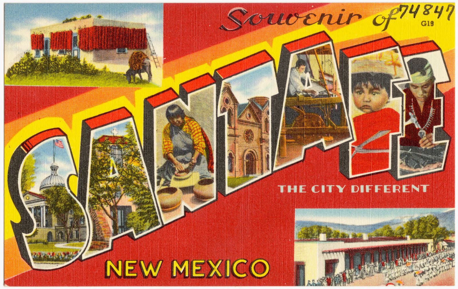 Souvenir of Santa Fe, the city different, New Mexico, Boston Public Library - undated