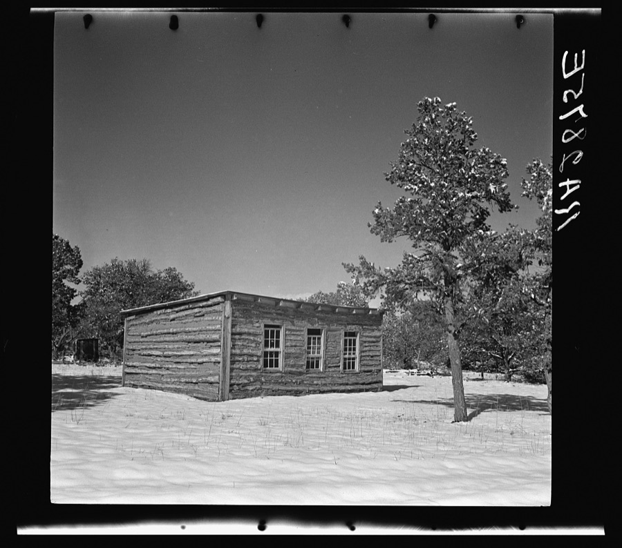 School formerly used by children who now attend the new school at Bosque Farms. Taos County, New Mexico