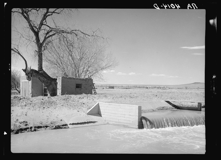 Main irrigation canal. Bosque Farms, New Mexico