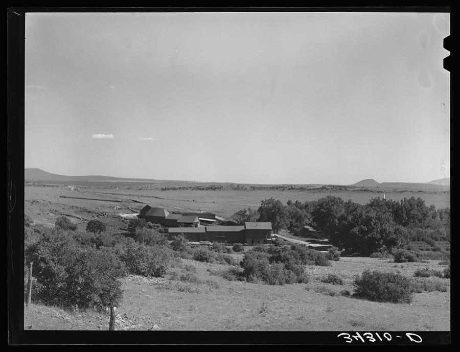 Large Spanish-American farm specializing in fruits. Mora River Valley near Mora, New Mexico