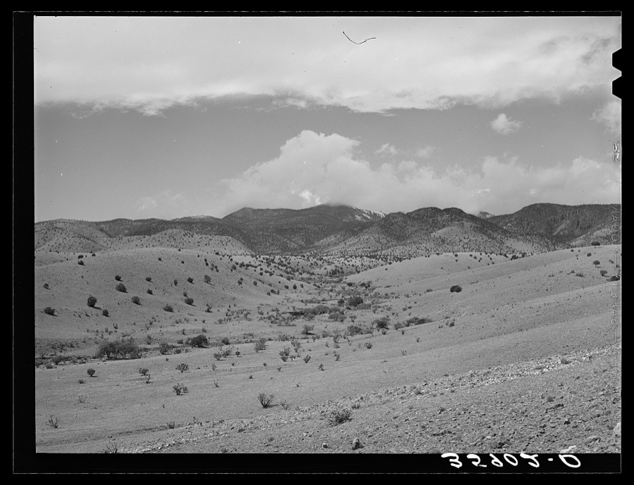 Early spring snowstorm over the mountains in Socorro County, New Mexico