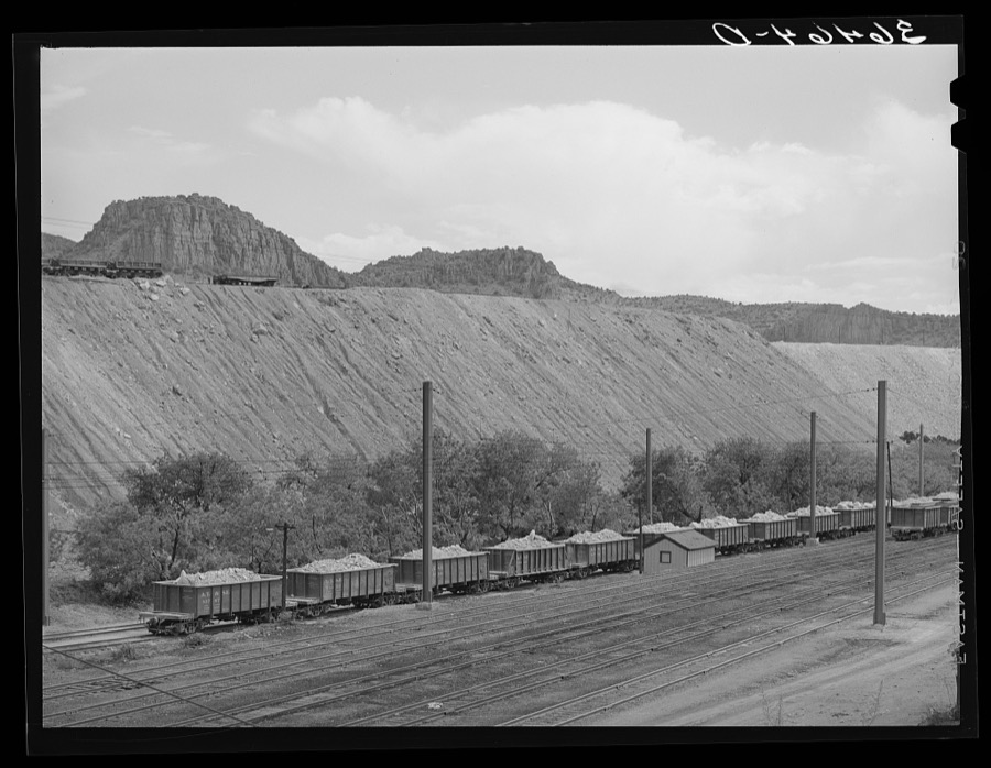 Carloads of ore. Santa Rita copper mines, New Mexico