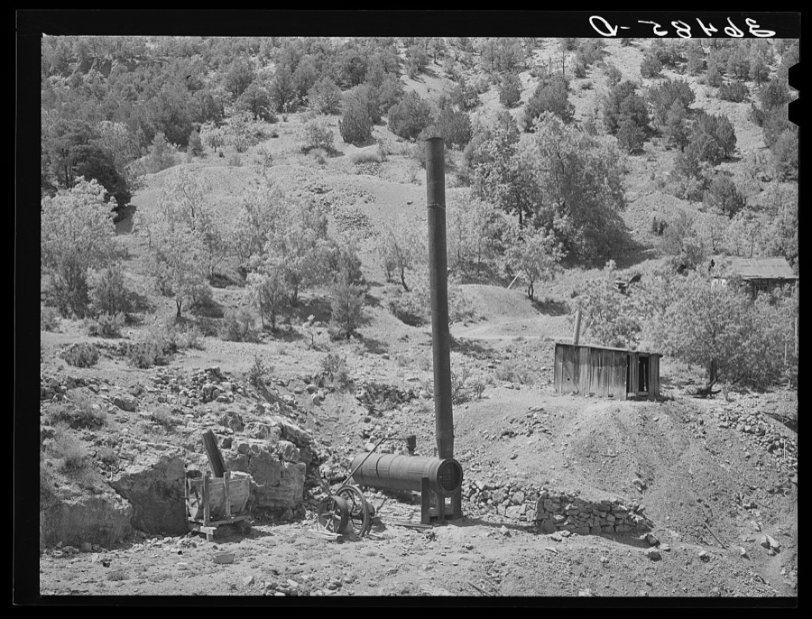 Remains of boiler and other gold mining equipment at Georgetown, New Mexico