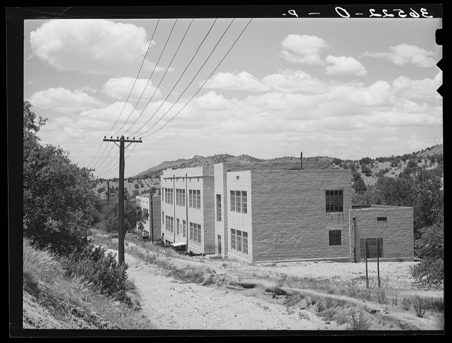 Abandoned school buildings at Tyrone, New Mexico. These were company-built schools