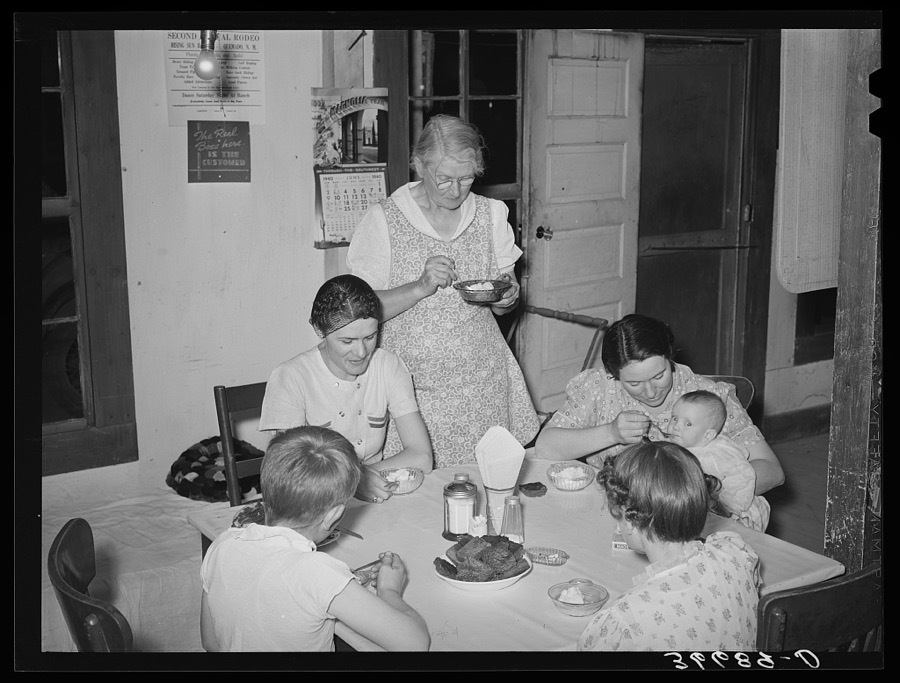 Ice cream party at Pie Town, New Mexico. Ice cream is a great treat for someone who must drive thirty or forty miles for ice