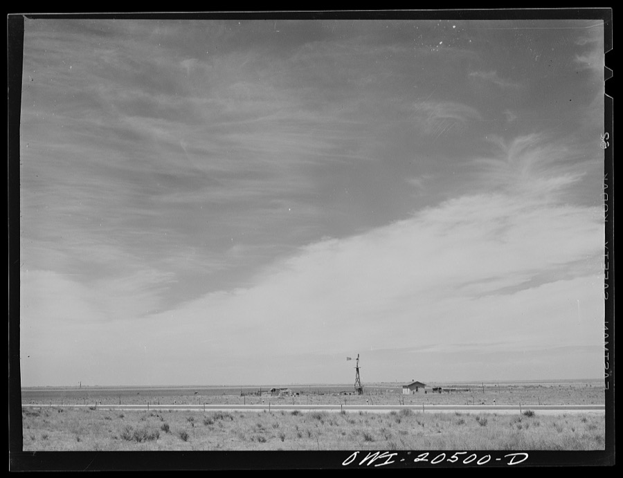 Encino (vicinity), New Mexico. Landscape along the Atchison, Topeka and Santa Fe Railroad enroute to Belen, New Mexico