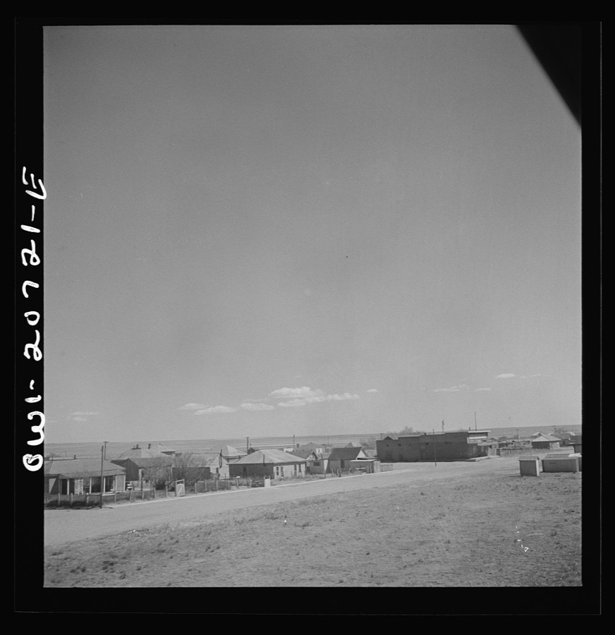 Encino, New Mexico. Passing through the town on the Atchison, Topeka and Santa Fe Railroad between Vaughn and Belen, New Mexico