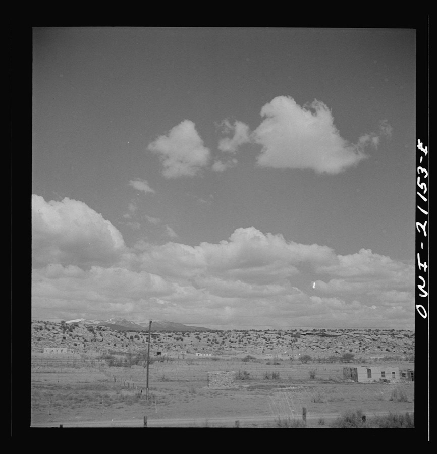 Laguna (vicinity), New Mexico. An Indian reservation along the Atchison, Topeka and Santa Fe Railroad between Belen and Gallup, New Mexico. Mount Taylor is in the background