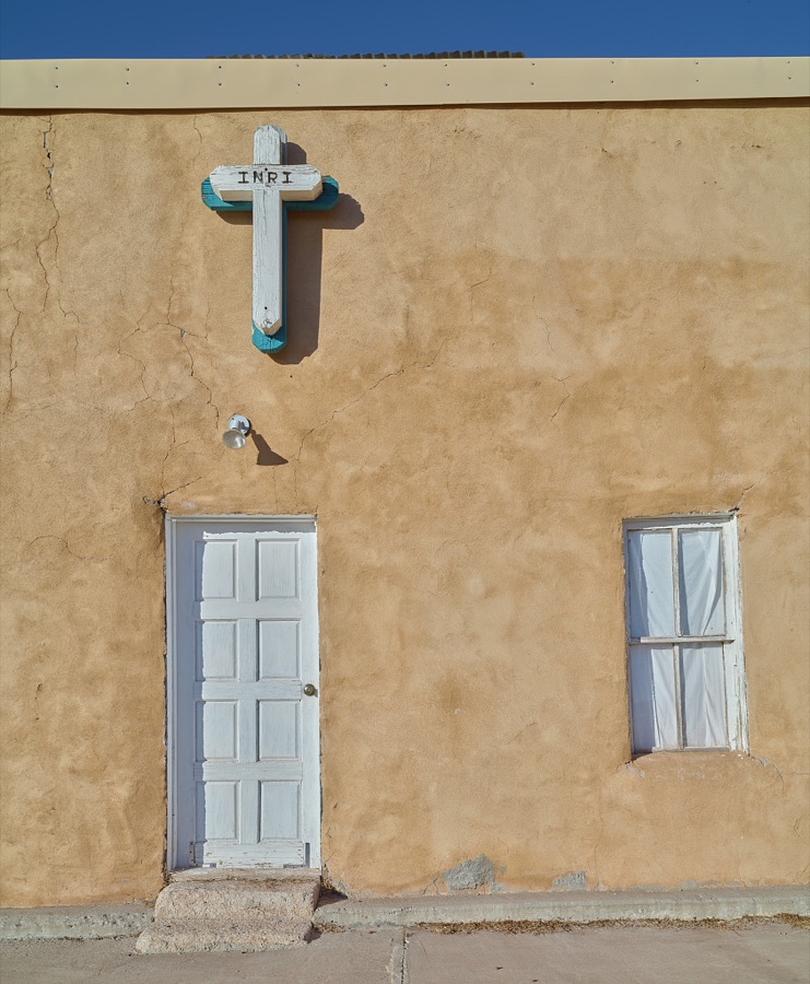 Church doorway in the community of Truchas, about halfway along what's called the "High Road," a winding route through the Sangre de Cristo mountains to and from the New Mexico capital city of Santa Fe and the art and shopping mecca of Taos