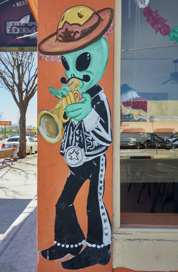 An otherworldly mariachi trumpeter in Roswell, a small city in the southeast corner of New Mexico that lacked much of a national identity until one day in 1947 when, believers say, an unidentified flying object, or UFO, landed in the nearby desert