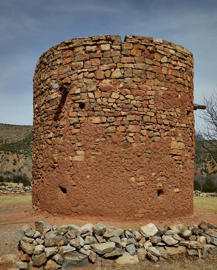 El Torreón, a stone fortification in Lincoln, an unincorporated village in southeast New Mexico, utilized by the area's Hispanic settlers in the early 1800s to survive raiding parties by the area's native Apaches