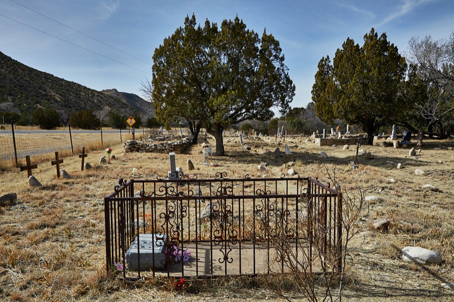 Humble cemetery in Lincoln, an unincorporated village in southeast New Mexico that was the centerpiece of the three-year-long "Lincoln County War" that began in 1878 and involved gunfights among factions of rival store owners, cattlemen, and outlaws, including the infamous Henry McCarty, better known as "Billy the Kid"