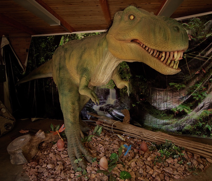 Dinosaurs get their own room at Fox Cave (once said to be a hideout for the famous outlaw "Billy the Kid"  Bonney) in Ruidoso, New Mexico