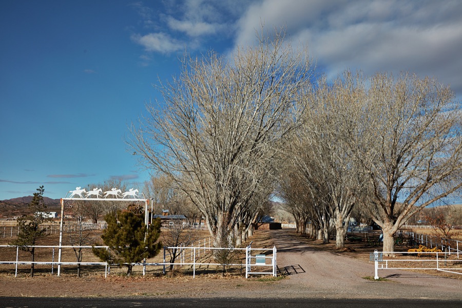 Entrance to a horse ranch near San Acacia in central New Mexico